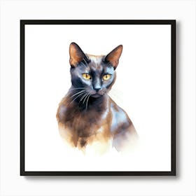 Bombay Chocolate Cat Portrait Art Print