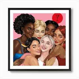 Group Of Women Hugging 1 Art Print