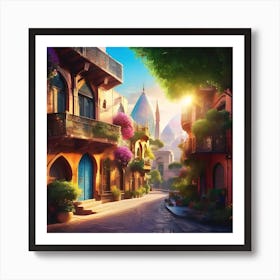 Street In The City Art Print