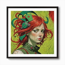 Girl With Red Hair Art Print