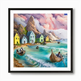 fisherman village Art Print