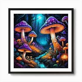 Mushroom Forest 1 Art Print