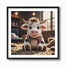 Cow Stuffed Animal Art Print