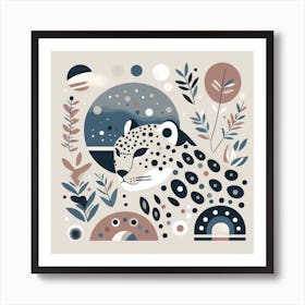 Scandinavian style, Snow leopard 1 Art Print