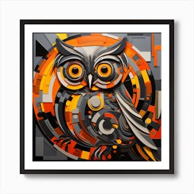 Abstract Owl 2 Art Print