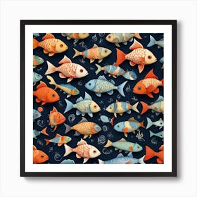 Fish pattern Art Print