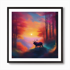 Deer In The Forest 11 Art Print