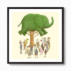 The Elephant Topiary Tree Art Print