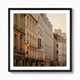 Paris St Germain Streets At Dusk  Square Art Print