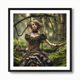 Steampunk Forrest Beauty 1 Art Print