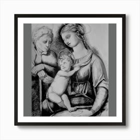 Holy Family. Graphics taken from Raphael 1 Art Print