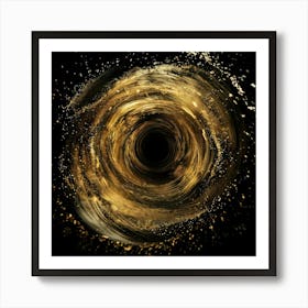 Black Hole With Gold Dust Art Print