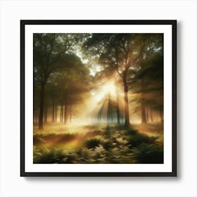 Sunrise In The Forest 7 Art Print