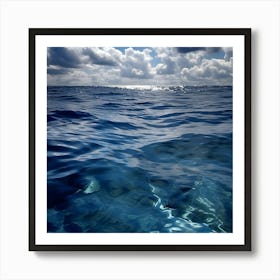 Water Ocean Waves Sunshine Clouds Nature Seascape Blue Water Art Print