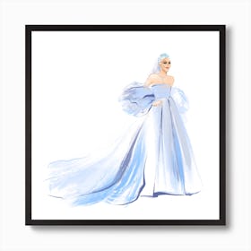 Lady Gaga In Blue Art Print