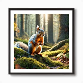 Squirrel In The Forest 347 Art Print