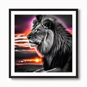 Lion At Sunset 9 Art Print