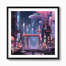 Futuristic City 30 Art Print