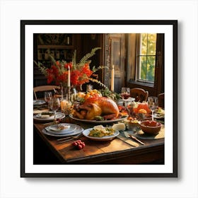 Firefly Elegant Thanksgiving Feast With Rustic Charm 16441 (2) Art Print