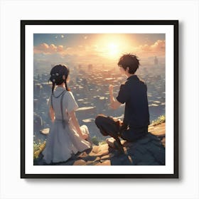 LOOKING AT THE SUN Art Print