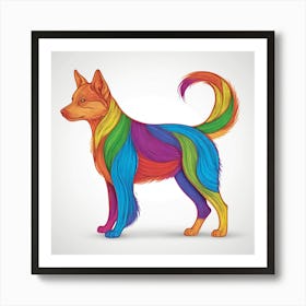 Rainbow Dog Art Print