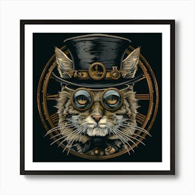 Steampunk Cat 25 Art Print