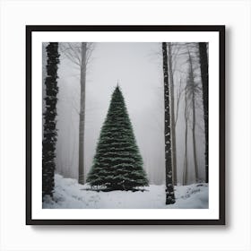 Christmas Tree In The Forest 55 Art Print