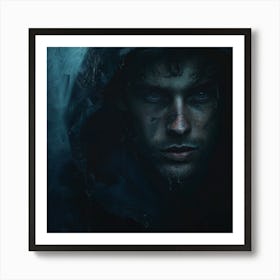 Dark Man In Hood Art Print