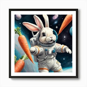 Rabbit In Space 10 Art Print