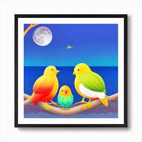 Birds On A Branch 22 Art Print