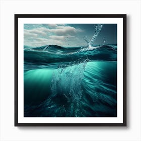 Underwater Water Splash Art Print