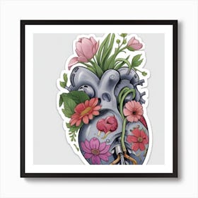 Heart With Flowers Art Print