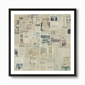 Newspaper Collage 1 Art Print