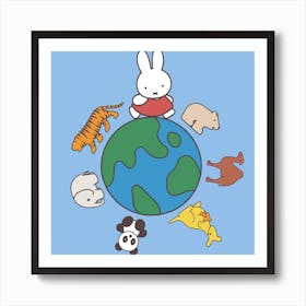 Animal World Square Art Print