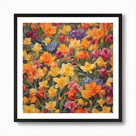 Daffodils and Tulips 1 Art Print