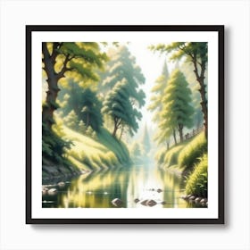 River In The Forest 61 Art Print