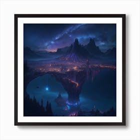 Starry And Cosmic Night Sky Art Print