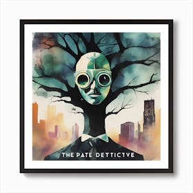 The Private Detective Navigates A Surreal Whirlwind Of Watercolor Dreams Art Print