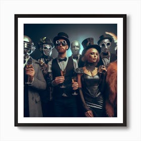 Group Of People Dressed In Costumes Art Print