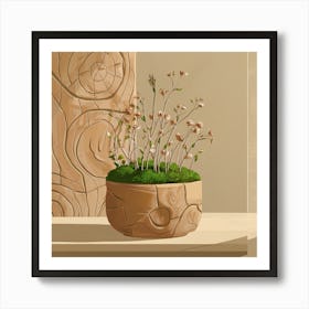 Moss In A Pot Art Print