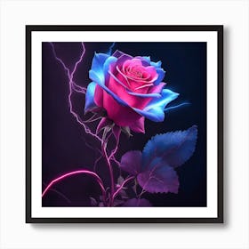 Lightning Rose Art Print