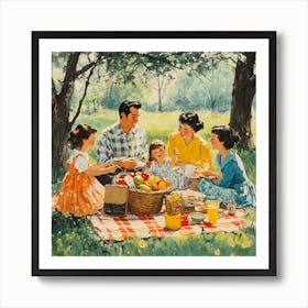 Picnic In The Park 1 Art Print