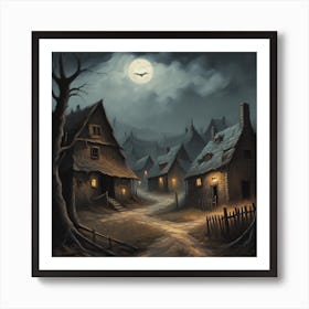 Spooky Village Art Print