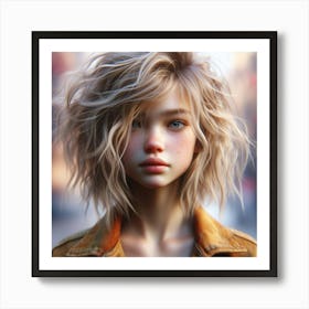 Girl With Blonde Hair Art Print