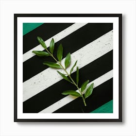 Black And White Striped Background Art Print