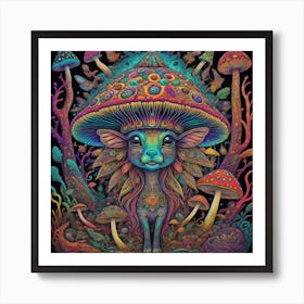 Psychedelic Mushroom 2 Art Print