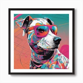 Dog, New Poster For Ray Ban Speed, In The Style Of Psychedelic Figuration, Eiko Ojala, Ian Davenport (1) 1 Art Print