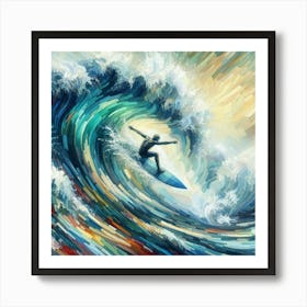 Surfer On A Wave 7 Art Print