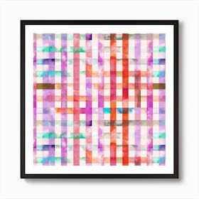 Gingham Checks Vichy Pink Art Print