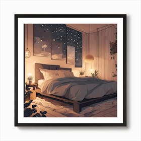 Bedroom With Plants Art Print